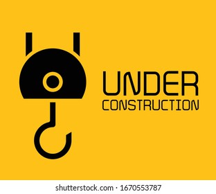 under construction, industrial crane hook symbol