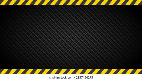 Under construction industrial sign background or safety first banner. Seamless Vector tape illustration.