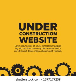 Under Construction Industrial Sign. Warning tape banner