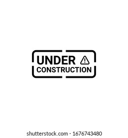 En construcción, cartel industrial, sello de diseño de sitio web. Ilustración del vector