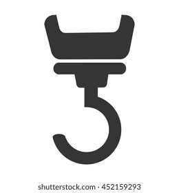 Under construction isolated flat icon in black and white colors, vector illustration graphic.