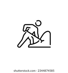 Icono de línea de construcción aislado en fondo blanco