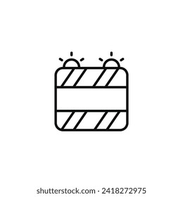 Under construction line icon isolated on white background
