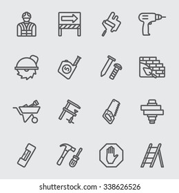 Under construction line icons