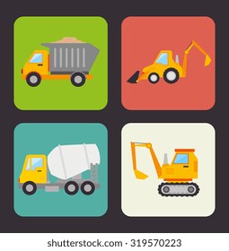 Under construction machinery and equipment design, vector illustration.