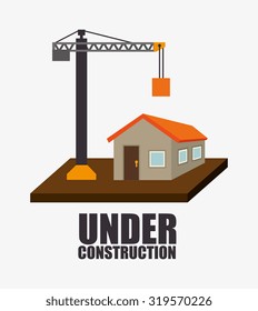Under construction machinery and equipment design, vector illustration.