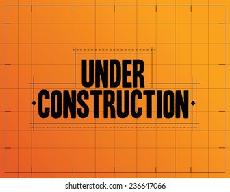 under construction measurements illustration design over a yellow blueprint background