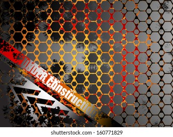 Under construction metallic rusty abstract background