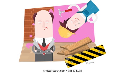 Under construction office unhappy situation