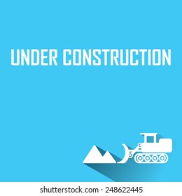 under construction on blue background