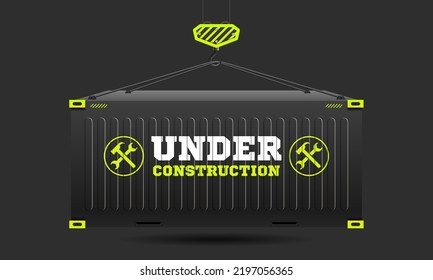 Under Construction on Container Background