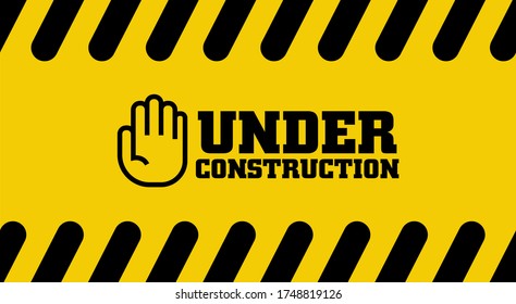 under construction on warning sign.