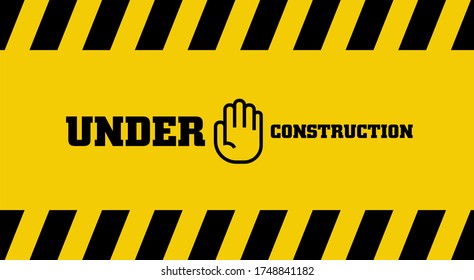 en construcción en señal de advertencia.