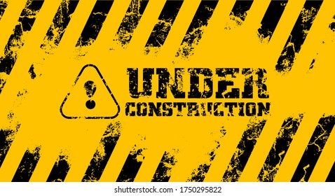 under construction on warning sign.