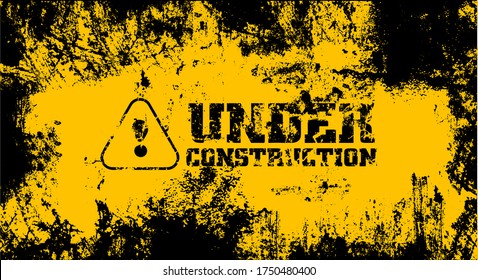 under construction on warning sign.
