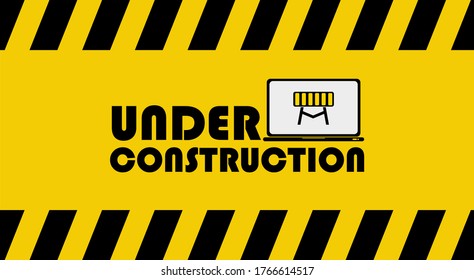 under construction on warning sign.