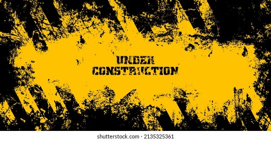 under construction on warning sign.