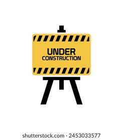 under construction on warning sign.