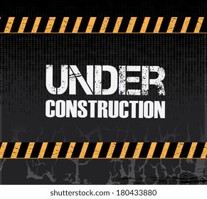 under construction over black background vector illustration 