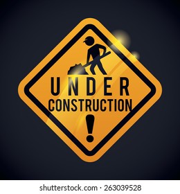Under construction over black background  design, vector illustration.