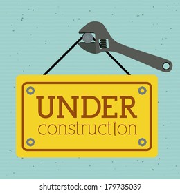 under construction over blue background vector illustration  