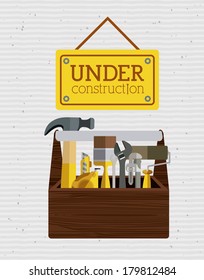 under construction over dotted  background vector illustration   