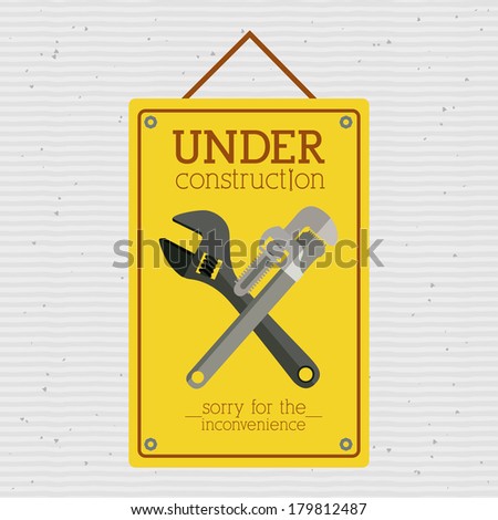 under construction over  dotted background vector illustration    Stock photo © 