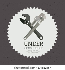 under construction over  gray background vector illustration   