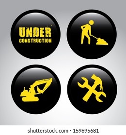 under construction  over gray cream background  vector illustration