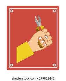 under construction over  pink  background vector illustration   