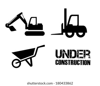 under construction over white background vector illustration 