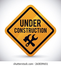 Under construction over white background  design, vector illustration.