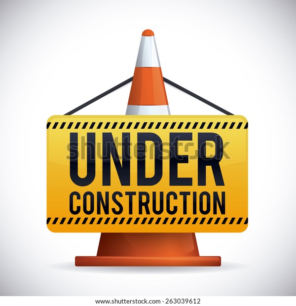 Under Construction Over White Background Design Stock Vector (Royalty ...