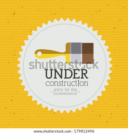 under construction over yellow   background vector illustration    Stock photo © 