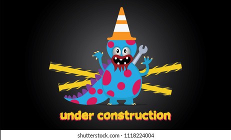 under construction page cute monster