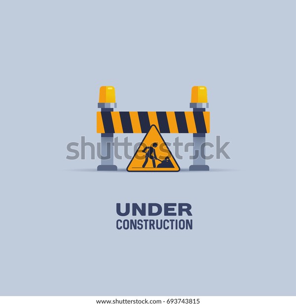 Under construction\
page, isolated vector illustration. Design for stickers, logo, web\
and mobile app.