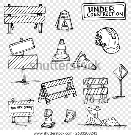 Under Construction, property under construction, sketch doodle