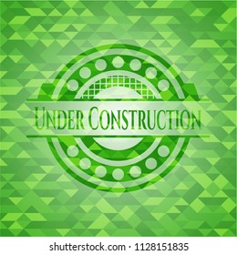 Under Construction realistic green mosaic emblem