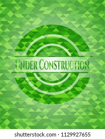 Under Construction realistic green mosaic emblem