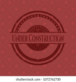 Under Construction realistic red emblem
