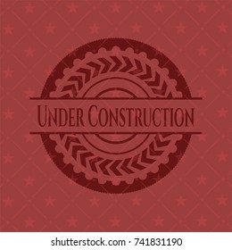 Under Construction red emblem. Retro