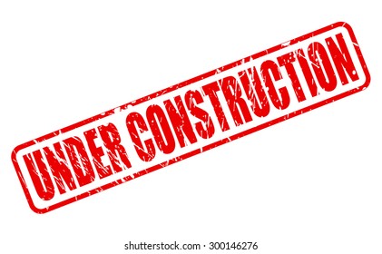 Under construction red stamp text on white