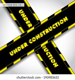Under Construction Ribbons - vector illustration