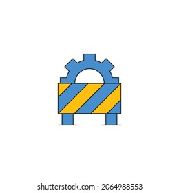  under construction road block icon vector