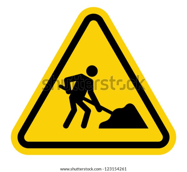 Under Construction Road Sign Stock Vector Royalty Free 123154261