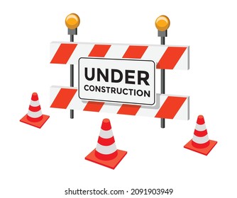 under construction road sign, vector illustration 