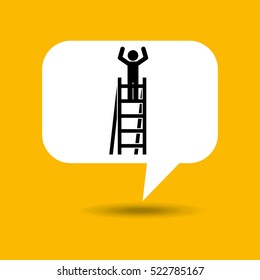 under construction road sign worker on stair vector illustration eps 10