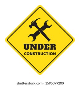 under construction road sign,under construction icon on yellow background drawing by illustration