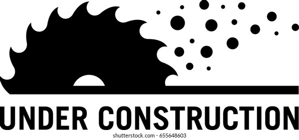 Under construction saw blade icon