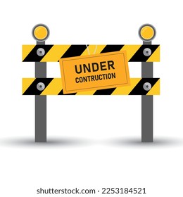 under construction sign, area in construction template. illustration